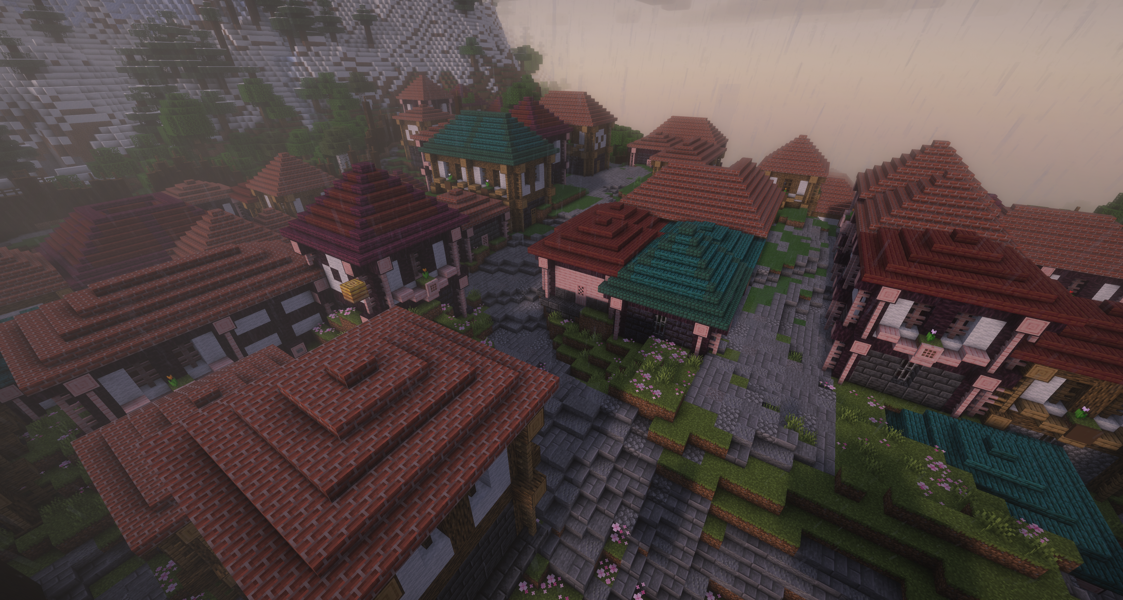 The caldera settlement generated by Tome, built within a volcanic crater.